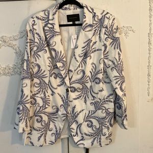 Banana Republic linen blend paisley blazer SZ 18 NWT